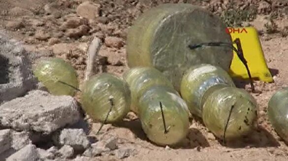 Viranşehir'de çöp konteynerinde bomba bulundu