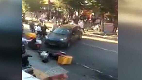 İstanbul'da dehşet anları: Aracı vatandaşların üzerine sürdü