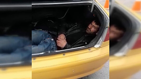 Taksinin bagajından Afganlı göçmen çıktı