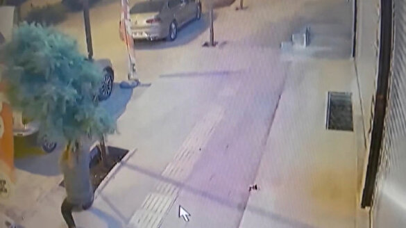 Kaldırımdaki ağacı sebepsiz yere kırdı güvenlik kamerası o anları böyle kaydetti