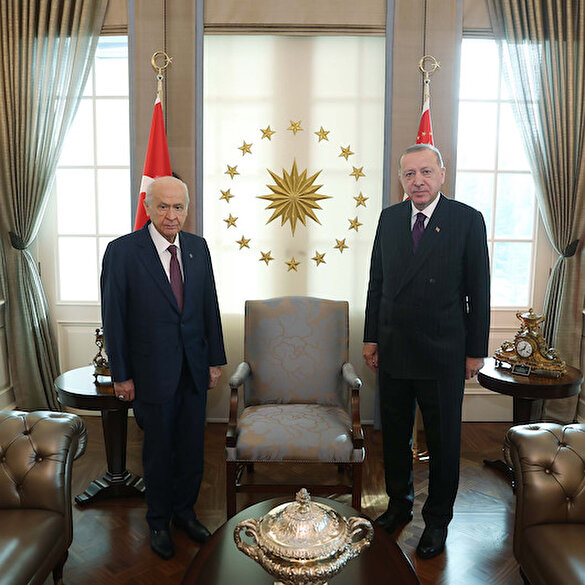 Cumhurbaşkanı Erdoğan MHP Genel Başkanı Bahçeli ile Çankaya'da görüştü