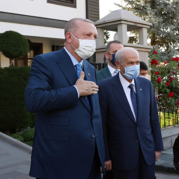 Cumhurbaşkanı Erdoğan-Bahçeli görüşmesinden kareler