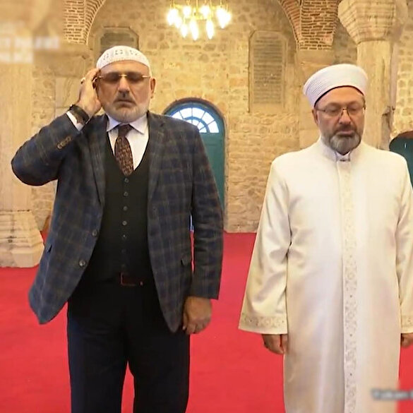Ermenistan işgalinden kurtulan Şuşa'da Diyanet İşleri Başkanı Erbaş ezan okudu