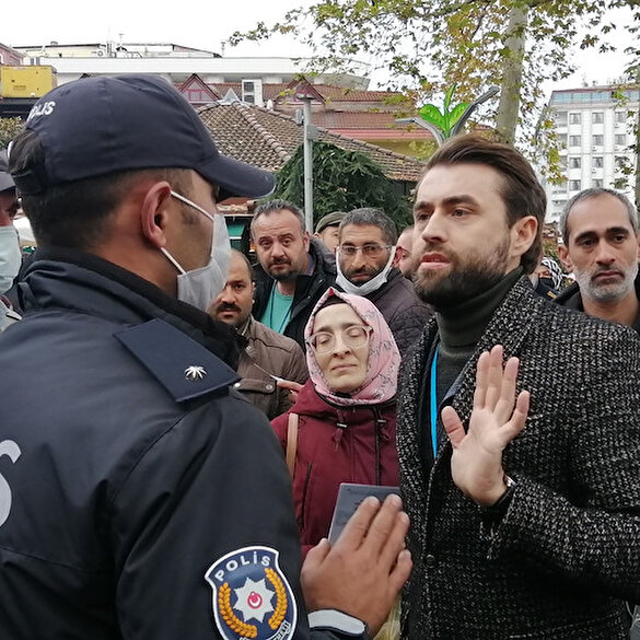 Rize'de polise ‘açığa alınacaksın’ diyen eylemciye vatandaşlardan tepki: Sen kimsin polisi tehdit ediyorsun