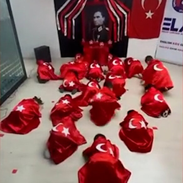 Anaokulunda Atatürk'e tapınma ayini: Bu görüntülere tepki yağdı