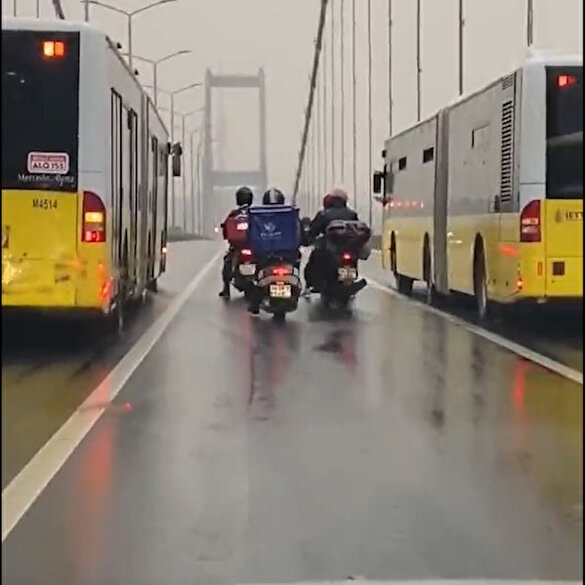 Metrobüs şoförleri motosikletlere siper oldu