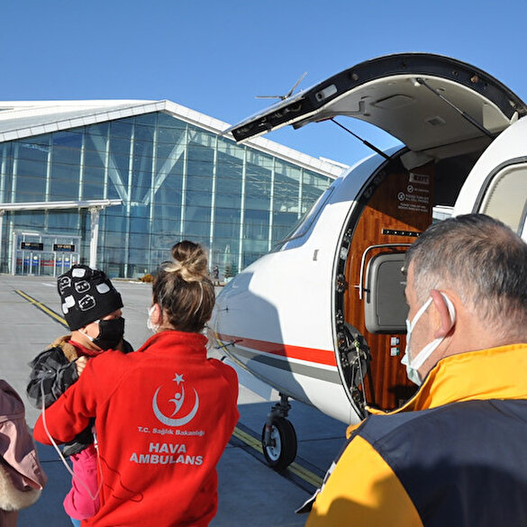 The tiny Dalbay ambulance, identified in Kars, was taken to Ankara by plane.