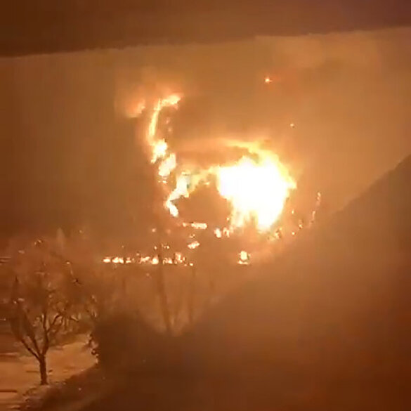 Kharkiv'de şiddetli patlama: Alevler gökyüzüne yükseldi