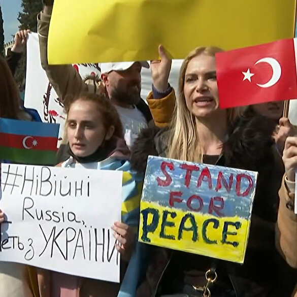 İstanbul'dan Ukrayna'ya destek: Rusya'nın saldırısı protesto edildi