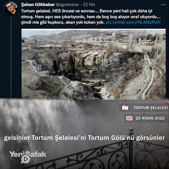 Şahan Gökbakar'ın 'Tortum şelalesi kurudu' iddiasına belediye başkanından yalanlama: Gel de gör