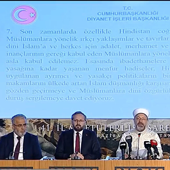 Ali Erbaş'tan Hindistan'da BJP mensubunun Hazreti Muhammed'e yönelik hakaretine tepki