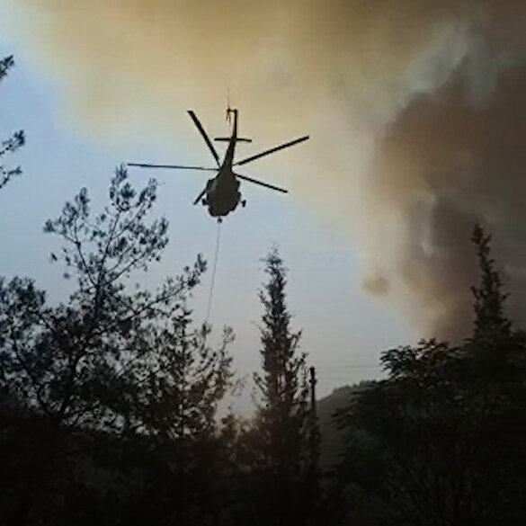 Marmaris'teki yangın bölgesinden sıcak görüntüler: Her 5 dakikada bir uçak sesi duyuyoruz