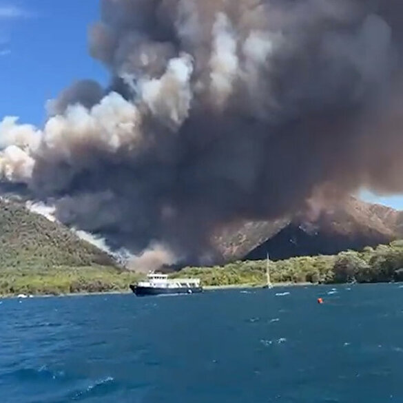 Marmaris'te orman yangını: Havadan ve karadan müdahale ediliyor