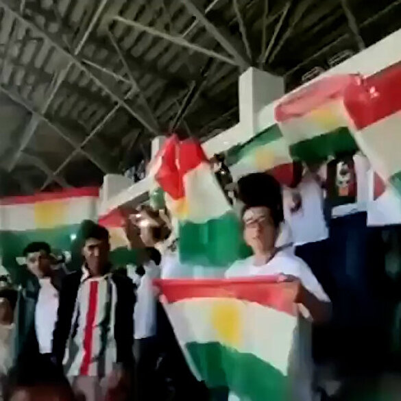 Amedspor taraftarları sözde Kürdistan bayrağı açtı