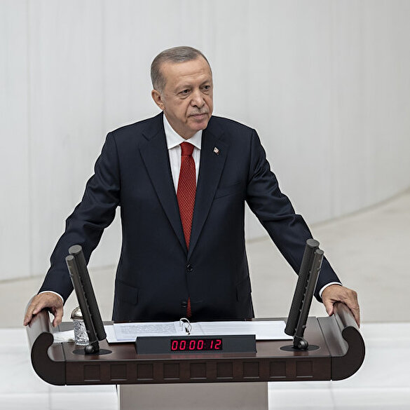 Cumhurbaşkanı Erdoğan'ın uzun süre ayakta alkışlanan konuşması: Hiç kimse Türkiye’nin ufkunu 780 bin kilometrekareye hapsedemez