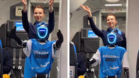 Rus havayolu şirketinden dünyada ilk: Robot kabin memuru ilk kez test edildi