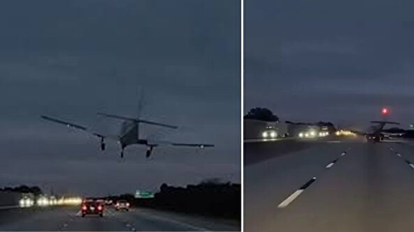 Otoyolda korku dolu anlar! Uçaktakiler burnu kanamadan kurtuldu