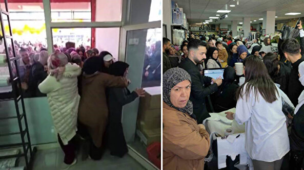 Adeta birbirlerini ezdiler! Ucuzluk mağazası açılışı izdihama dönüştü