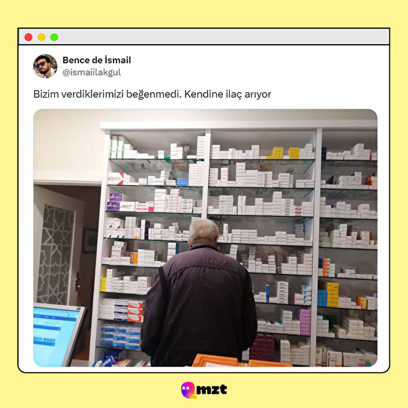 İsmini unutup kutusunu hatırladığı ilacı arıyordur