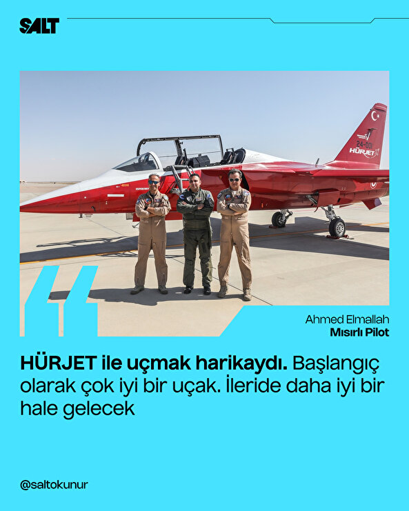 HÜRJET, Mısırlı F16 pilotu ile havalandı