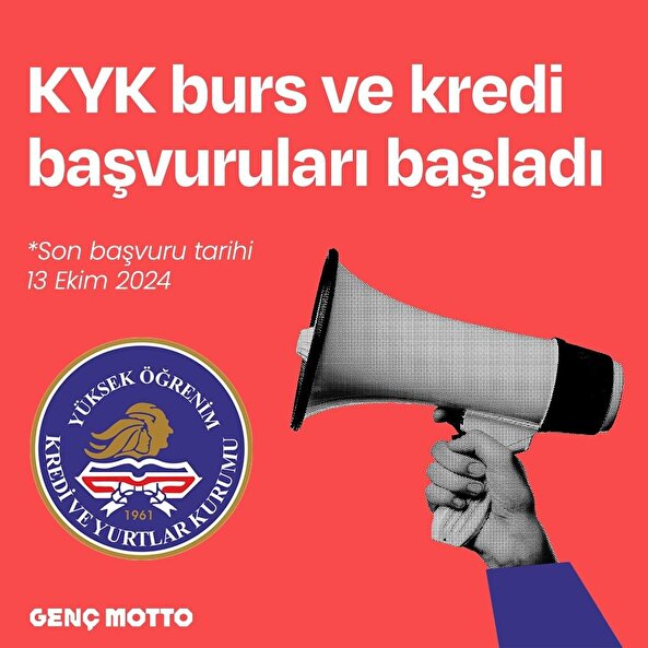 KYK burs ve kredi başvuruları başladı