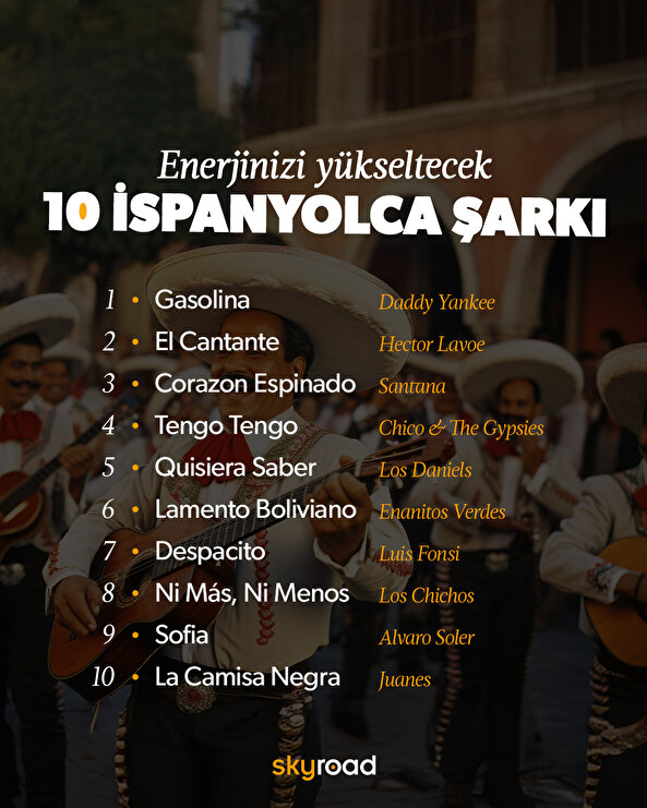 Enerjinizi yükseltecek 10 İspanyolca şarkı 🎶