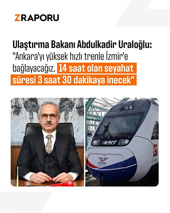 Bakan Uraloğlu açıkladı: Ankara-İzmir 3 saat 30 dakika olacak