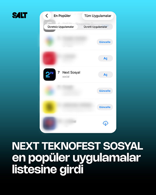 NEXT TEKNOFEST SOSYAL uygulaması en popüler uygulamalar arasına girdi