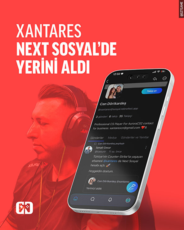 CS esporcusu XANTARES Next Sosyal hesabı açtı