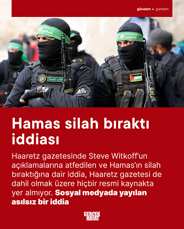 Hamas silah bıraktı iddiası