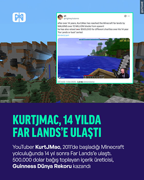 YouTuber, 14 Yılda Minecraft’ın Far Lands bölgesine ulaştı