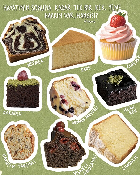 Sadece bir kek seçme hakkın var!