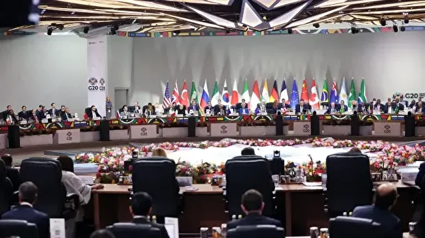 La salle de conférence du G20 organisé en Afrique du Sud, le 22 novembre 2025. 