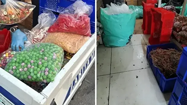 9 ton 400 kilogram jelibon ve çeşitli şekerleme ürünü imha edildi.