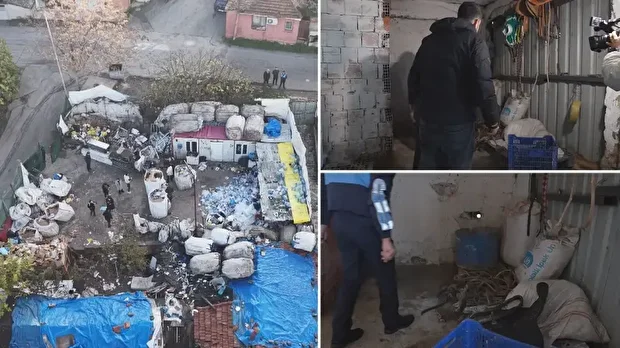 Kaçak at kesimi yapıldığı iddia edilen depo.