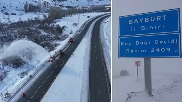 Karayolları ekipleri karla mücadele çalışması başlattı.