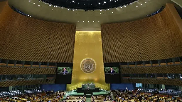 Assemblée générale des Nations Unies au siège de l'ONU à New York, le 29 septembre 2025.
