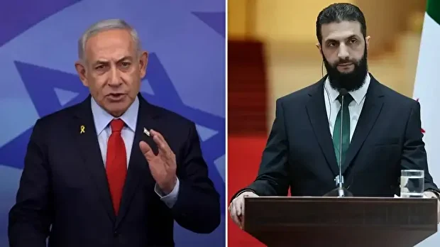 İsrail Başbakanı Binyamin Netanyahu, Suriye Cumhurbaşkanı Ahmed Şara.