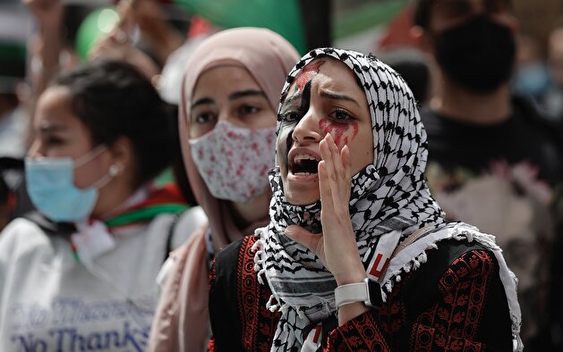 Madrid protests Israeli horrors on Al-Aqsa, Gaza Strip