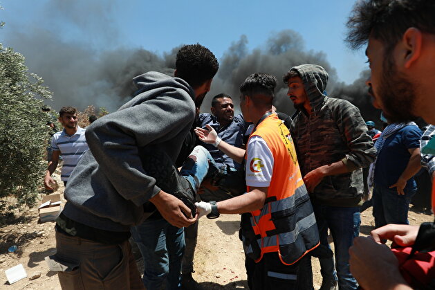Palestinians' protest against Jewish settlements in West Bank