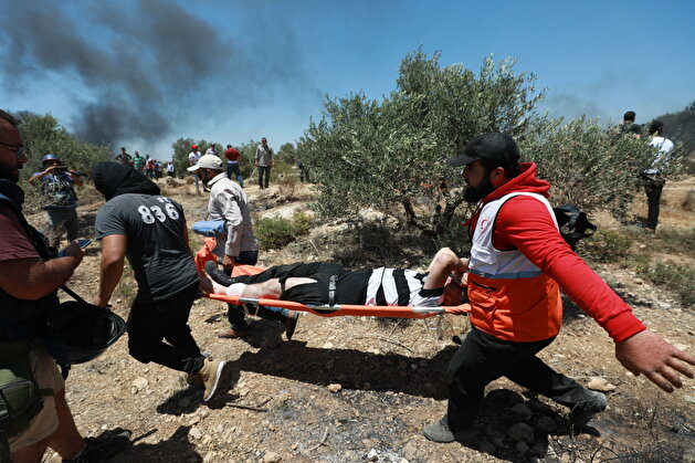 Palestinians' protest against Jewish settlements in West Bank