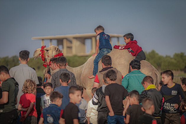 Syrian children celebrate Eid al-Adha in Idlib