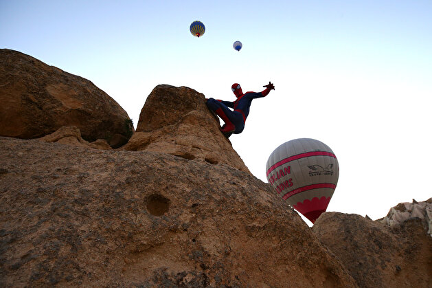 Turkish 'Spider-Man' on duty in Turkey's Cappadocia