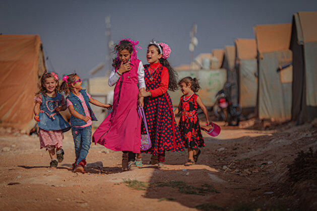 Syrian children celebrate Eid al-Adha in Idlib