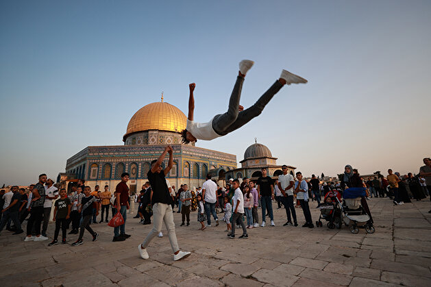 Palestinians celebrate Eid al-Adha at Masjid al-Aqsa in Jerusalem