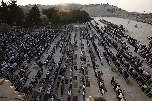 Palestinians celebrate Eid al-Adha at Masjid al-Aqsa in Jerusalem