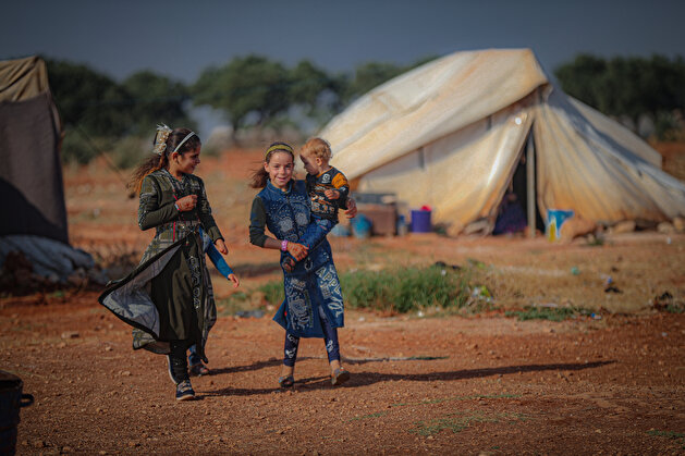 Syrian children celebrate Eid al-Adha in Idlib