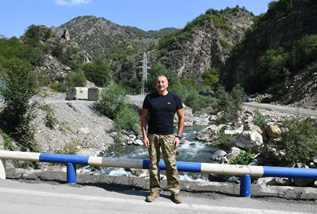 Azerbaijan's Aliyev visits liberated Karabakh towns of Lachin, Kalbajar