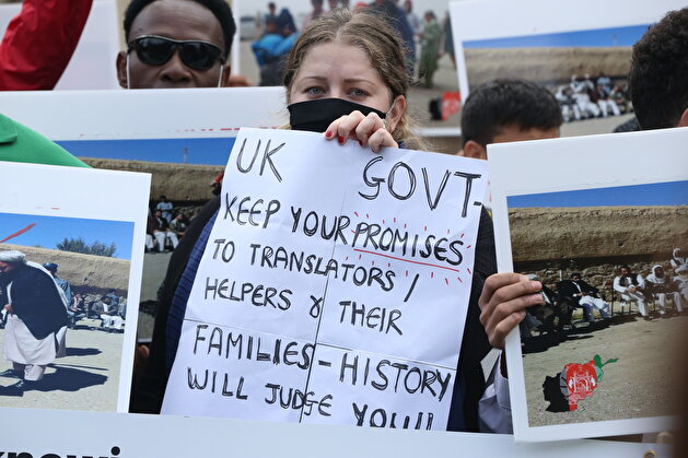 Afghans hold demonstration in London after Taliban's Kabul takeover
