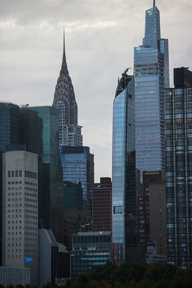Turkish House glitters in darkness on New York City skyline